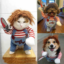 Carregar imagem no visualizador da galeria, Fantasia de Chucky para Pet Halloween com Faca