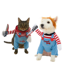 Carregar imagem no visualizador da galeria, Fantasia de Chucky para Pet Halloween com Faca
